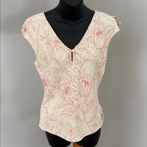 Tommy Bahama 100% Silk Tropical Floral Top